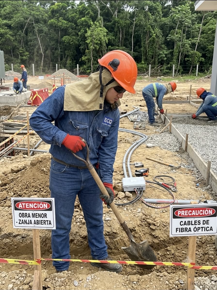 Personal trabajando en obras civiles