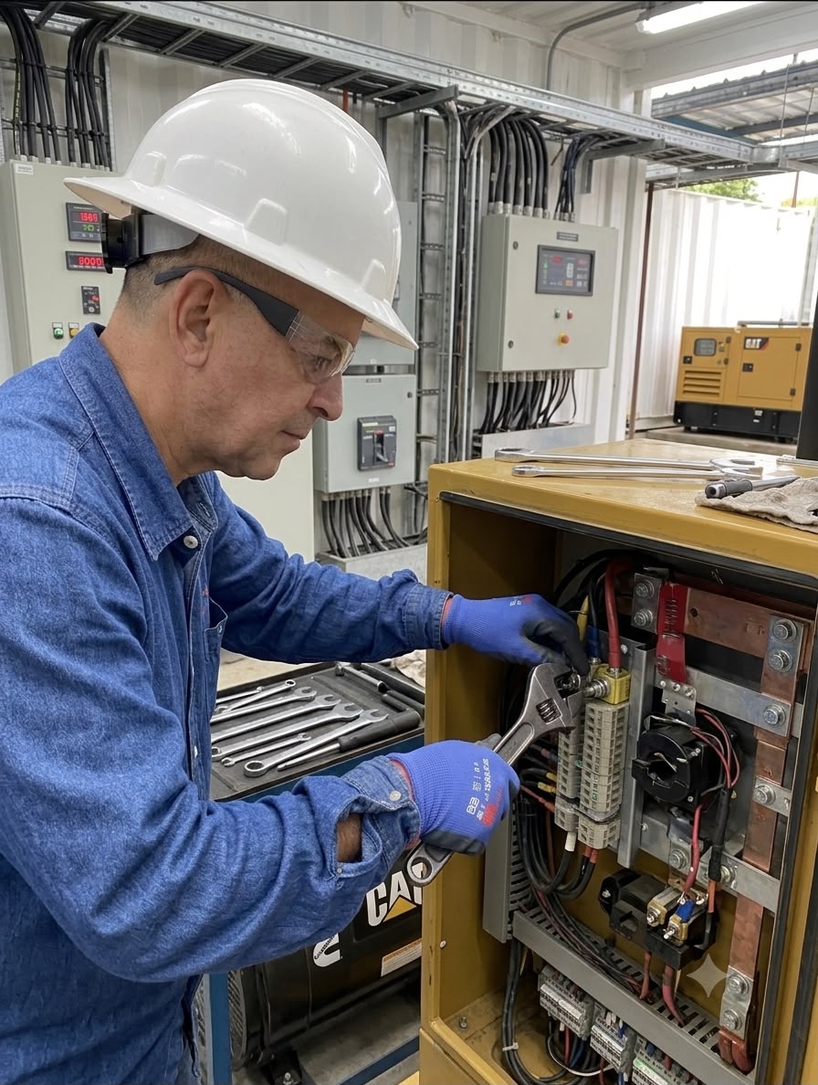 Personal realizando obras eléctricas