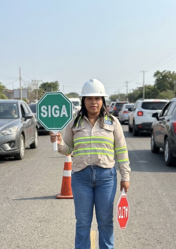 Señalización vial en zona de trabajo